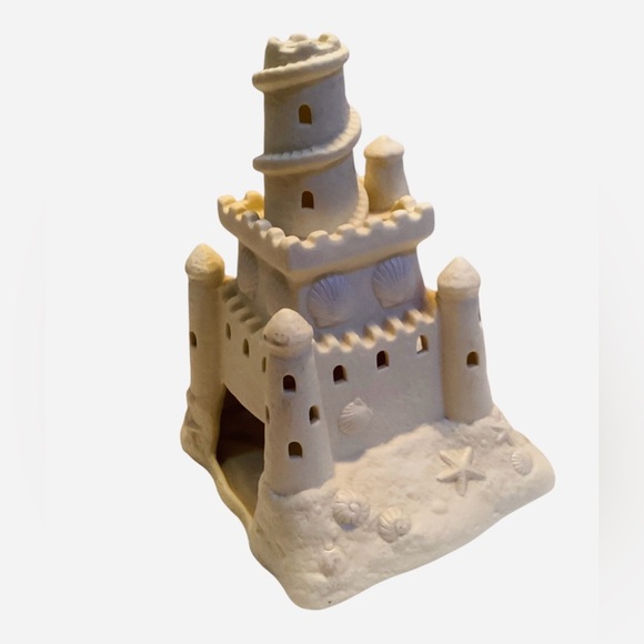 Party Lite Sand Castle Tealight Votive Holder Ceramic Nautical Beach - Picture 1 of 8